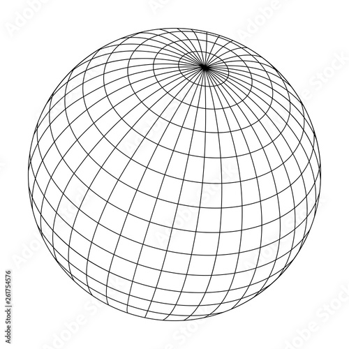 wired sphere frame illustration / black