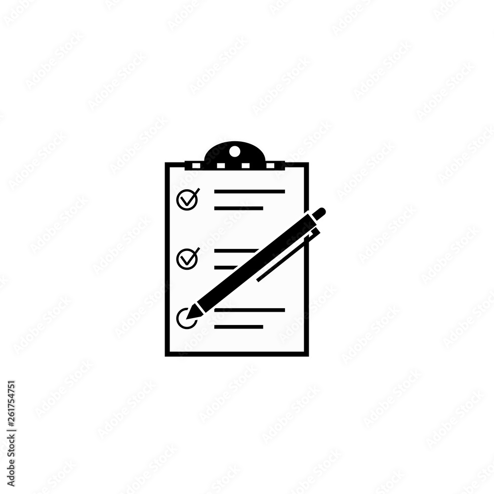 Checklist or to do list vector icon on white background