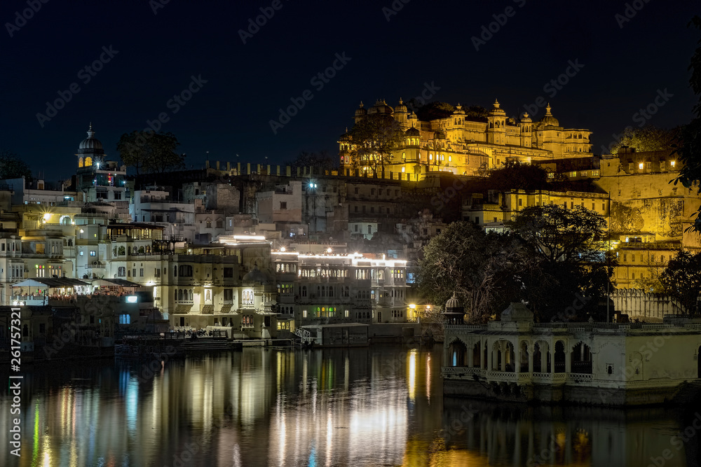 Udaipur Palace at night