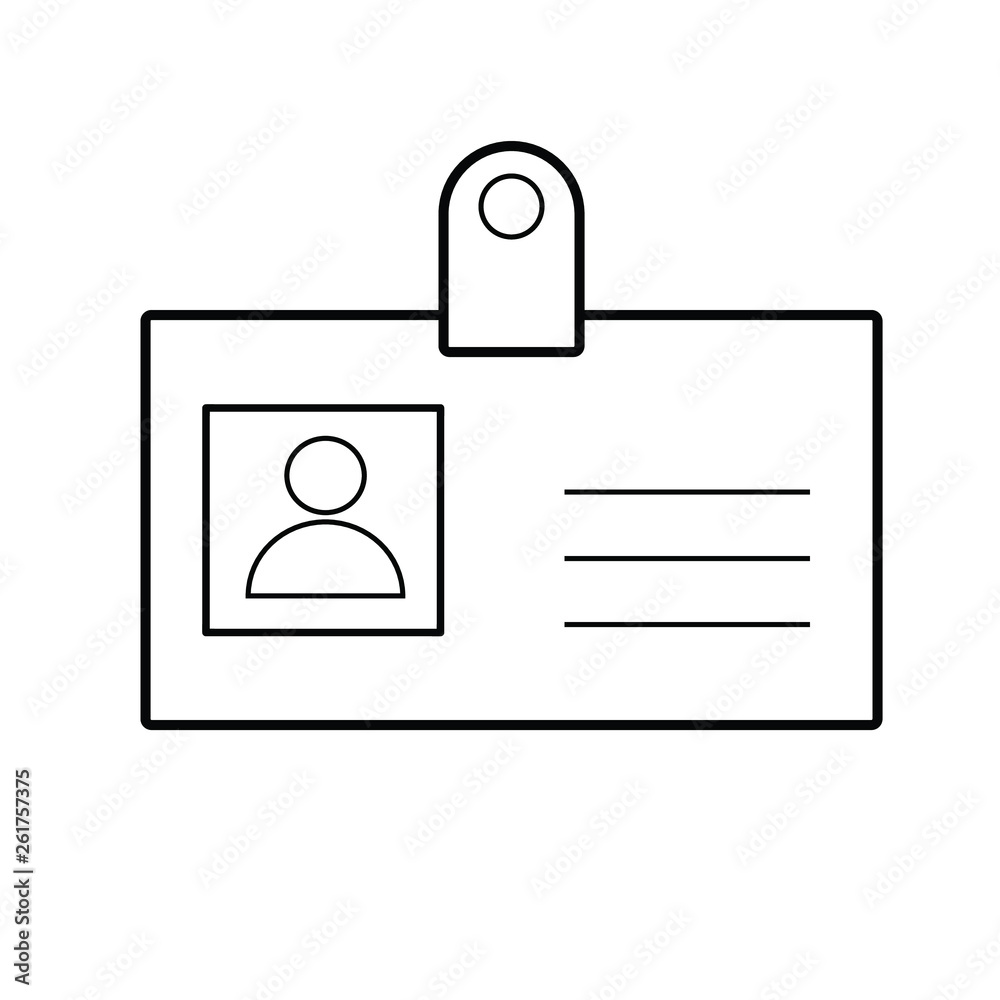 Identification card outline icon Identification card outline icon