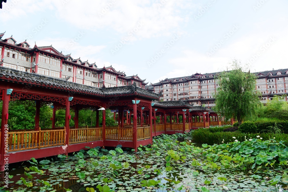Naklejka premium Lotus Pavilion and Lotus