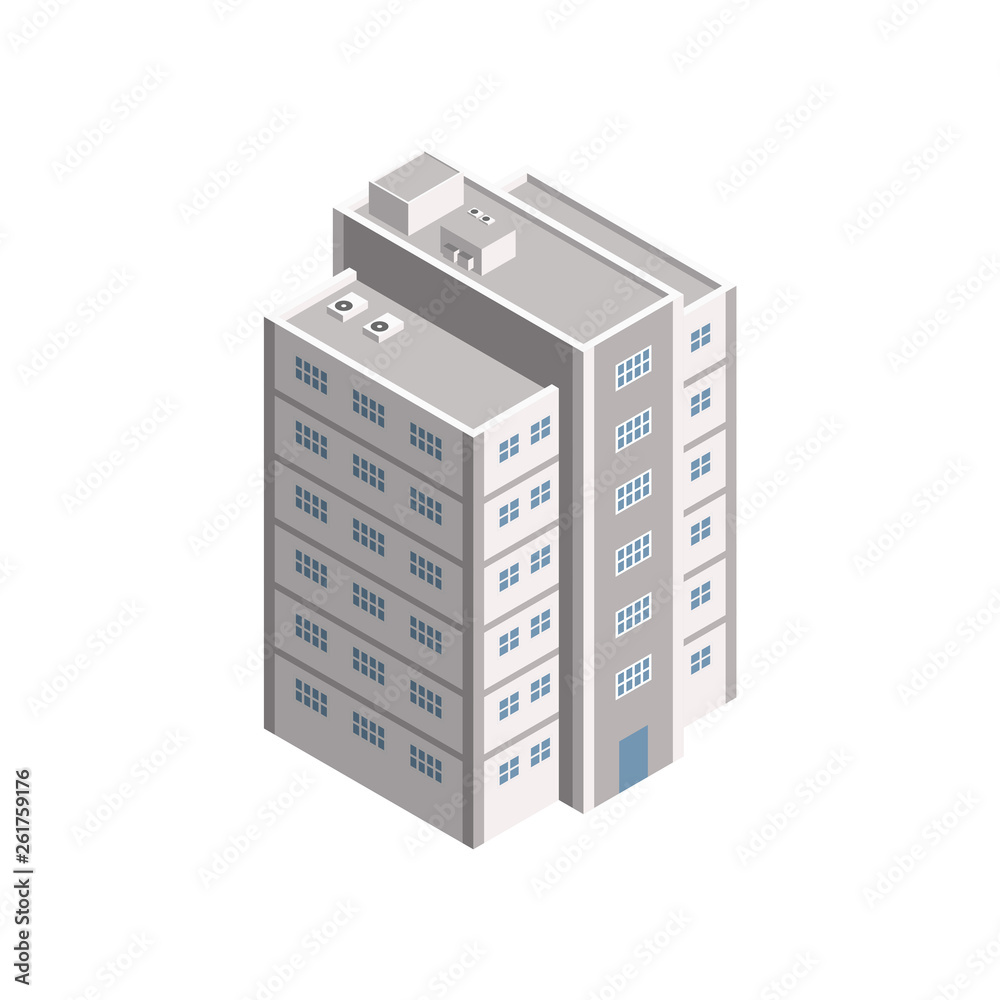 Vector Isometric City Building. Vector Isometric City Building.