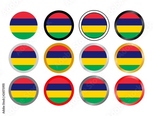 Mauritius state flag in globes