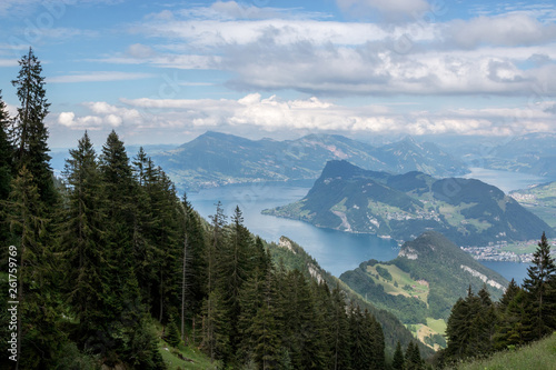 Panorama view od Lucerne lake and mountains scene in Pilatus of Lucerne © TravelFlow
