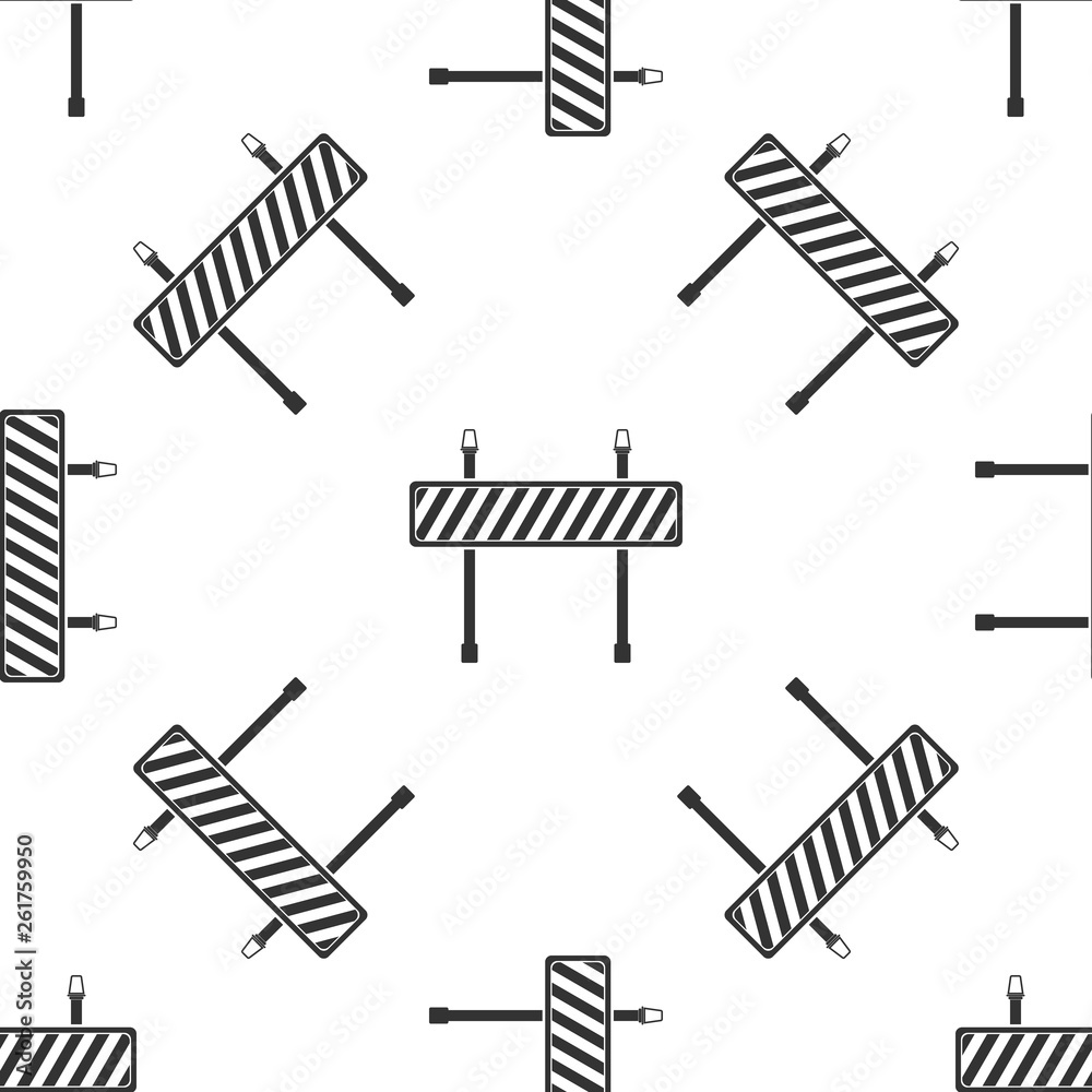 Road barrier icon seamless pattern on white background. Symbol of ...