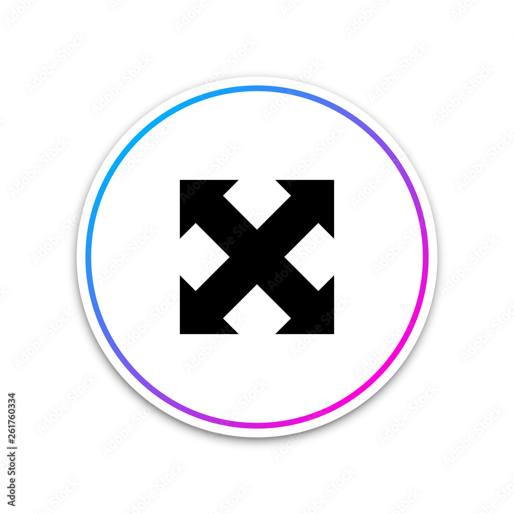 Arrows in four directions icon isolated on white background. Circle white button. Vector Illustration Arrows in four directions icon isolated on white background. Circle white button. Vector Illustration