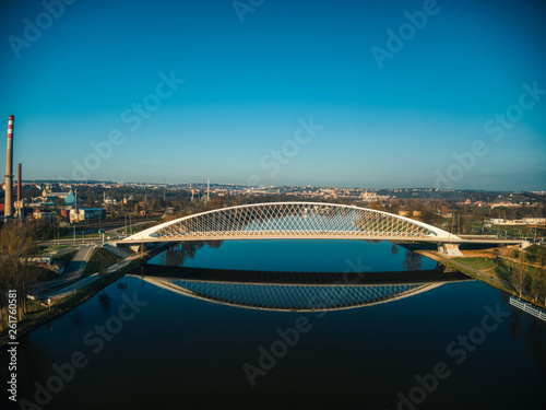 futuristic troja bridge in Holesovice Prague