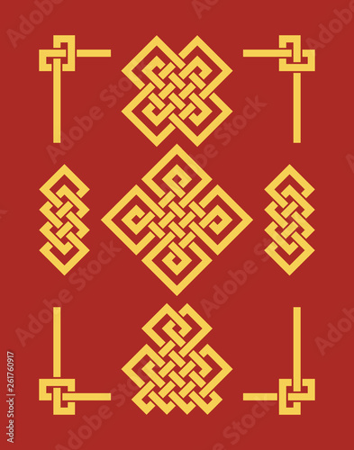 Edless chinese knots set.