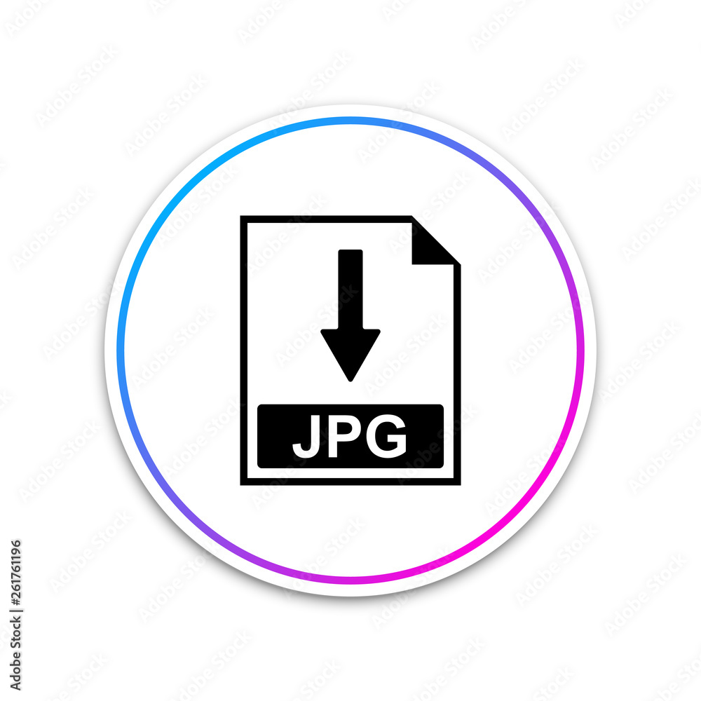 JPG file document icon. Download JPG button icon isolated on white background. Circle white button. Vector Illustration JPG file document icon. Download JPG button icon isolated on white background. Circle white button. Vector Illustration