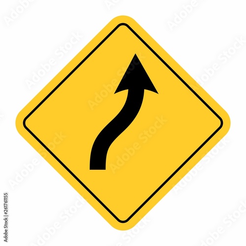 Smooth curve road sign