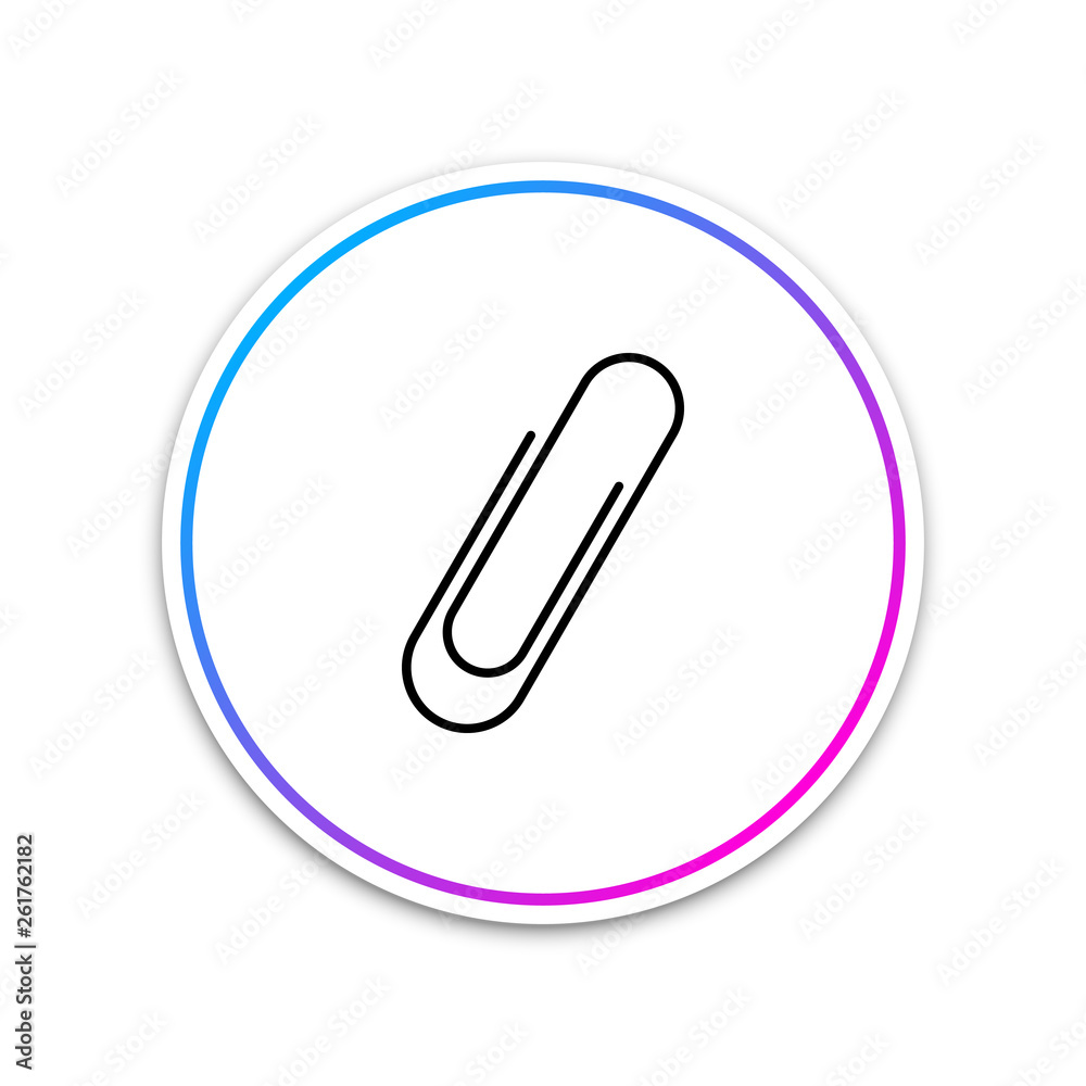 Paper clip icon isolated on white background. Circle white button. Vector Illustration Paper clip icon isolated on white background. Circle white button. Vector Illustration