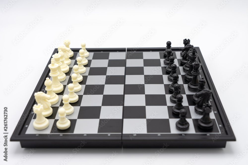 chessboard with a chess piece on the back Negotiating in business. as background business concept and strategy concept with copy space. chessboard with a chess piece on the back Negotiating in business. as background business concept and strategy concept with copy space.