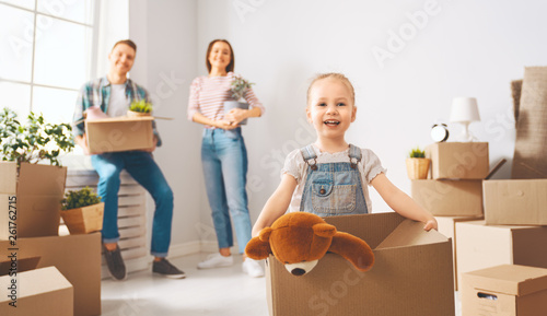 family are moving to new apartment