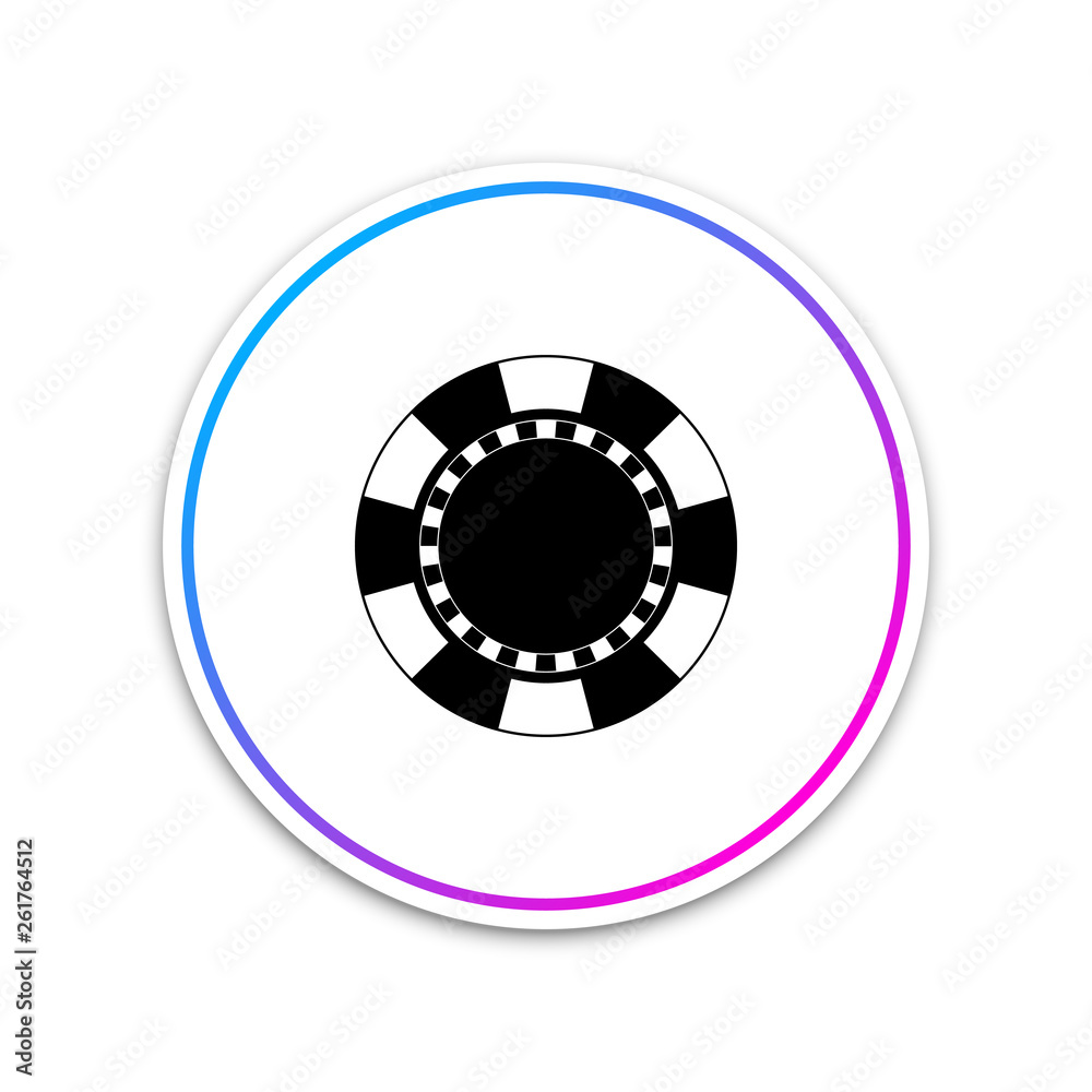Casino chip icon isolated on white background. Circle white button. Vector Illustration Casino chip icon isolated on white background. Circle white button. Vector Illustration