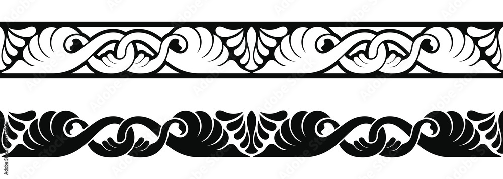 Fototapeta premium Seamless ancient greek ornament isolated on white background.