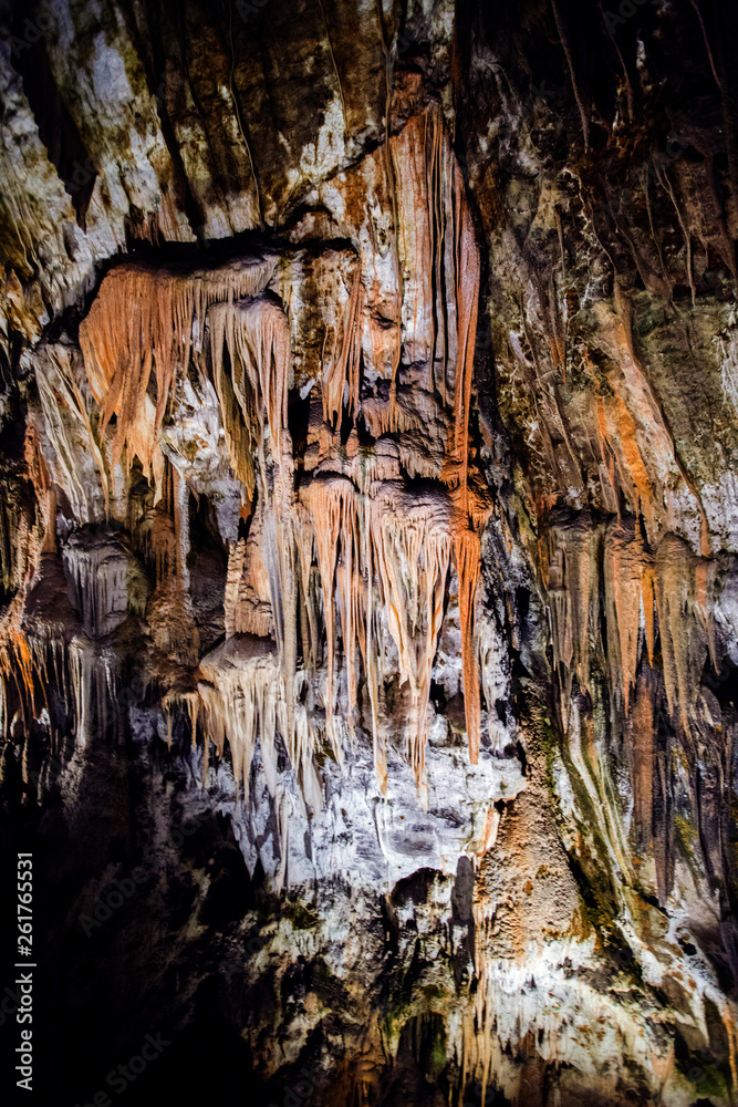 Beautiful creations inside Postojnska jama cave in Slovenia