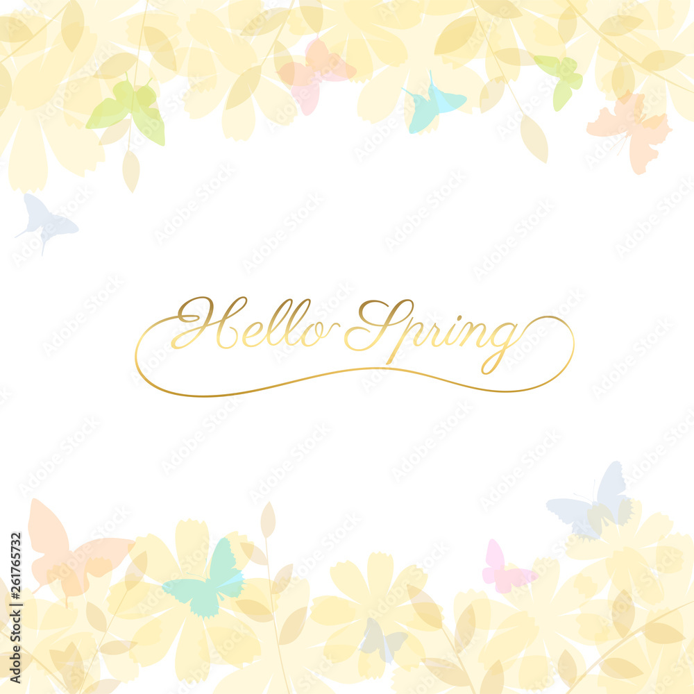Abstract spring summer background in light pastel color with copy space, environmental theme with butterfly and tree Abstract spring summer background in light pastel color with copy space, environmental theme with butterfly and tree