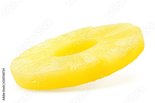 pineapple slice, ring, isolated on white background, clipping path, full depth of field