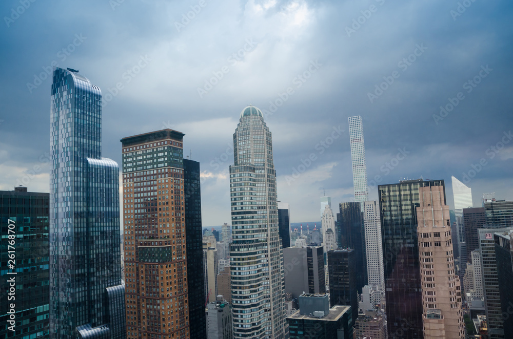 Fototapeta premium New York City. Manhattan midtown buildings in a stormy afternoon