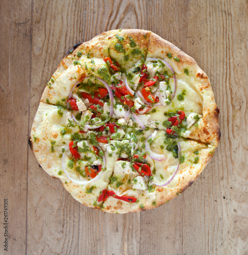 Chicken Pesto Pizza with Ro...