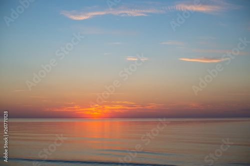 Beautiful panorama of sunset in the Baltic sea