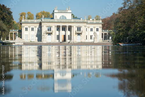 Lazienki park and royal palace in Warsaw, Poland
