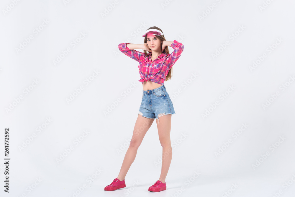 Blonde and pretty model wearing at casual summer style! Blonde and pretty model wearing at casual summer style!