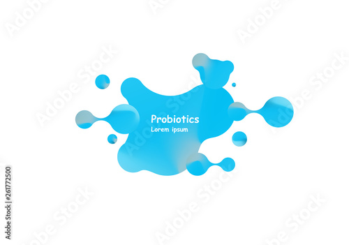 Probiotics bacteria vector design. Concept of design with Lactobacillus Probiotic Bacteria. Template design with Prebiotic healthy nutrition ingredient