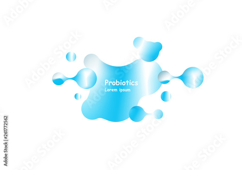 Probiotics bacteria vector design. Concept of design with Lactobacillus Probiotic Bacteria. Template design with Prebiotic healthy nutrition ingredient