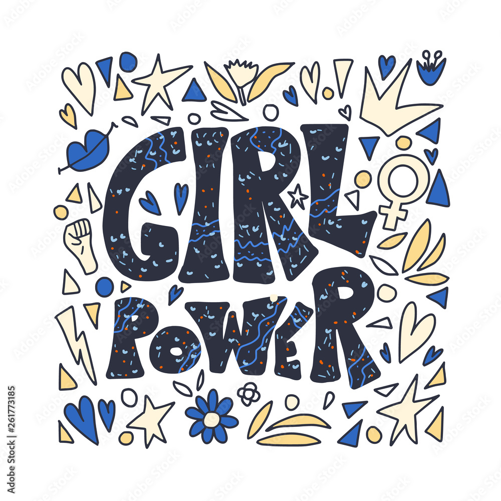 Girl power poster. Vector concept illustration.