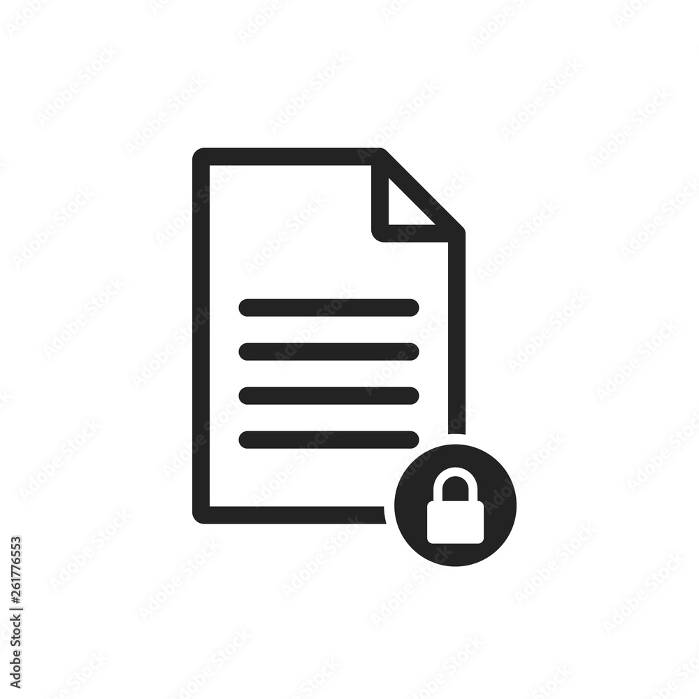 Locked document icon. Vector. Isolated. Locked document icon. Vector. Isolated.
