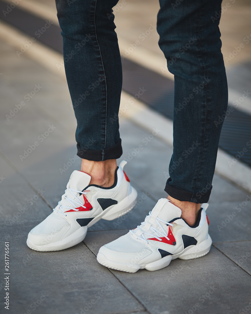 sport shoes on the street