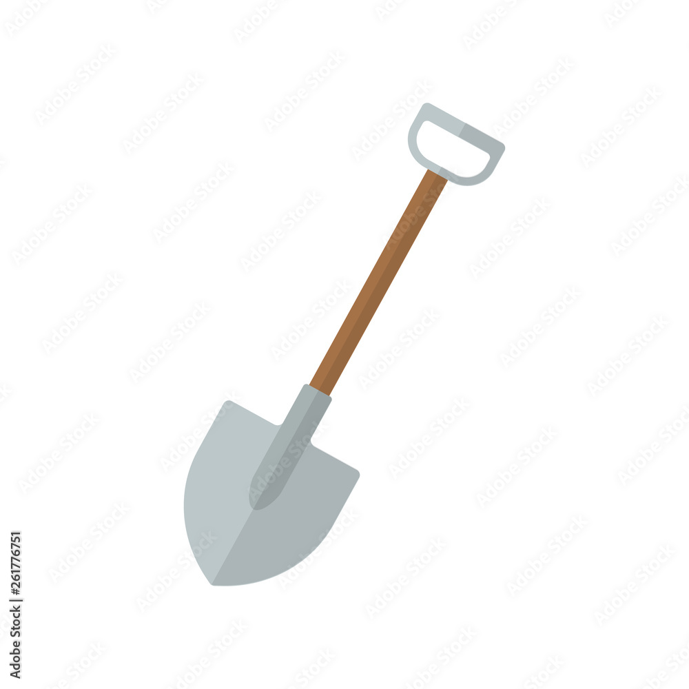 Shovel illustration. Vector. Isolated. Flat design. Shovel illustration. Vector. Isolated. Flat design.
