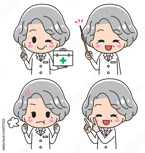 Female doctor's grandmother upper body set