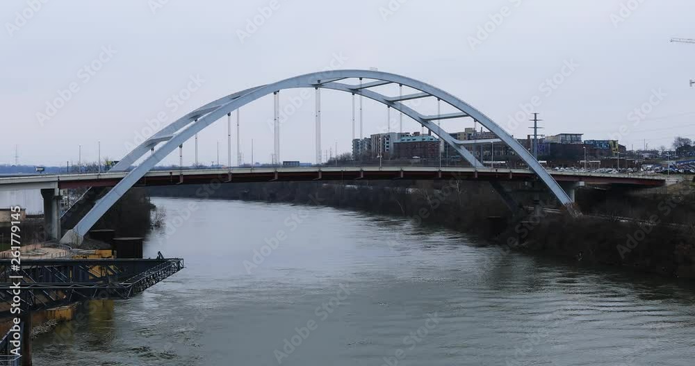 Bridge over Cumberland River in Nashville, Tennessee 4K Bridge over Cumberland River in Nashville, Tennessee 4K