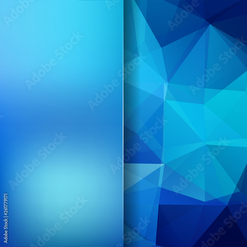 Background of blue geometric shapes. Blur background with glass. Colorful mosaic pattern. Vector EPS 10. Vector illustration