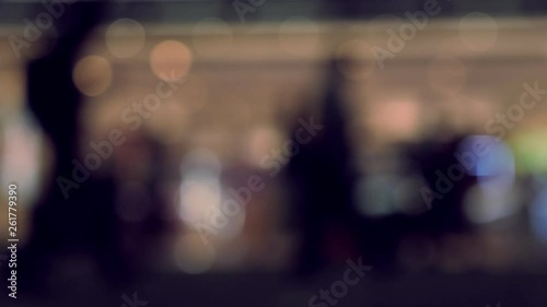 Wallpaper Mural 4K Bokeh blur, many people are walking. Travel in the night. Torontodigital.ca