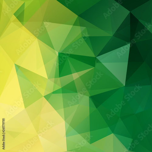 Abstract background consisting of yellow, green triangles. Geometric design for business presentations or web template banner flyer. Vector illustration
