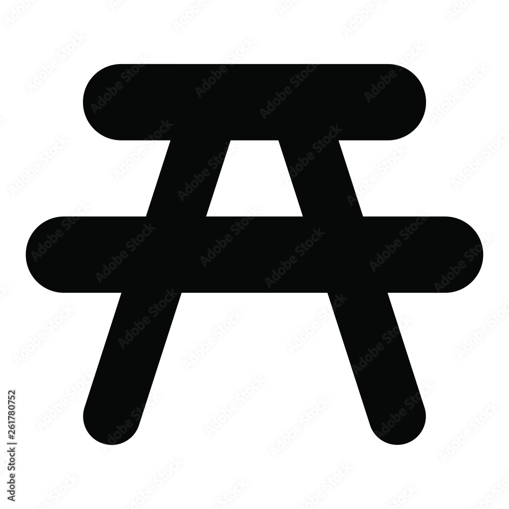A black and white vector silhouette of a table A black and white vector silhouette of a table