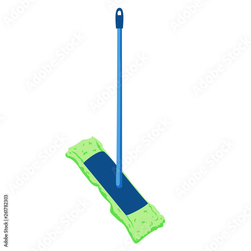Cartoon illustration with mop