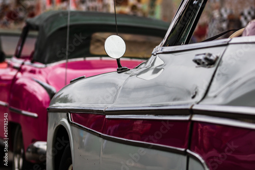 American classic cars parked on the streets of Havana, Cuba