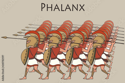 cartoon ancient greek phalanx photo