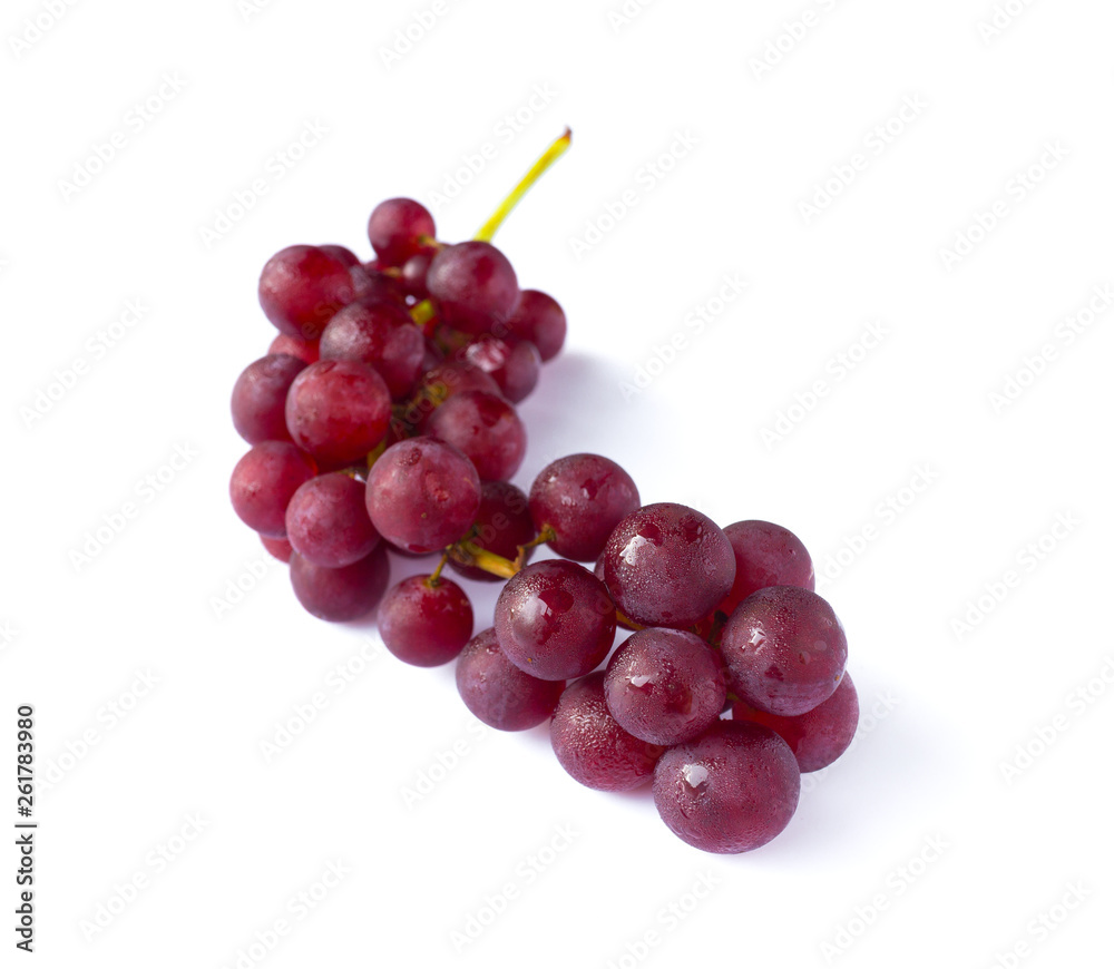 Red grape isolated on the white background