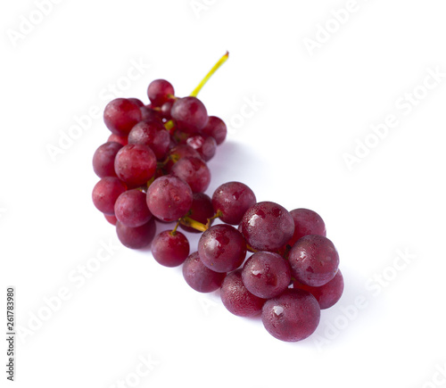 Red grape isolated on the white background