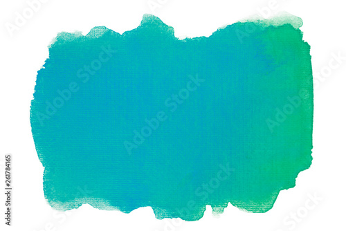 green watercolor blot, isolated on white background