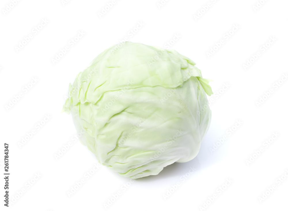 Green cabbage isolated on white background Green cabbage isolated on white background