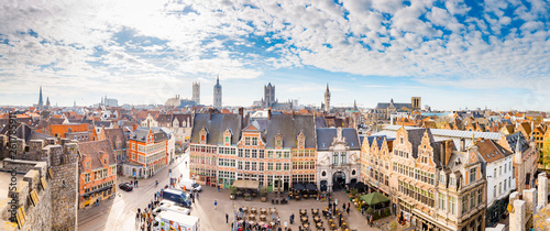 Aerial view of Ghent, Flanders, Belgium