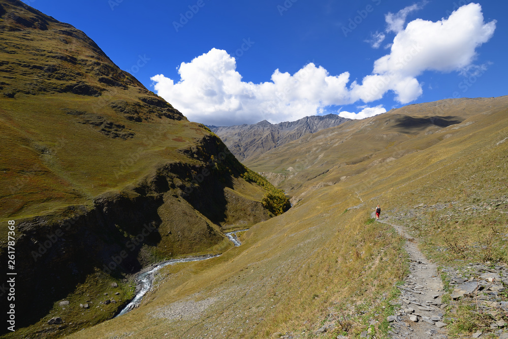 Fototapeta premium Omalo trekking, Caucas, Georgia