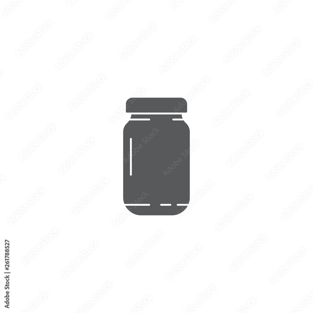 Glass jar vector icon, outline vector sign isolated on white background Glass jar vector icon, outline vector sign isolated on white background