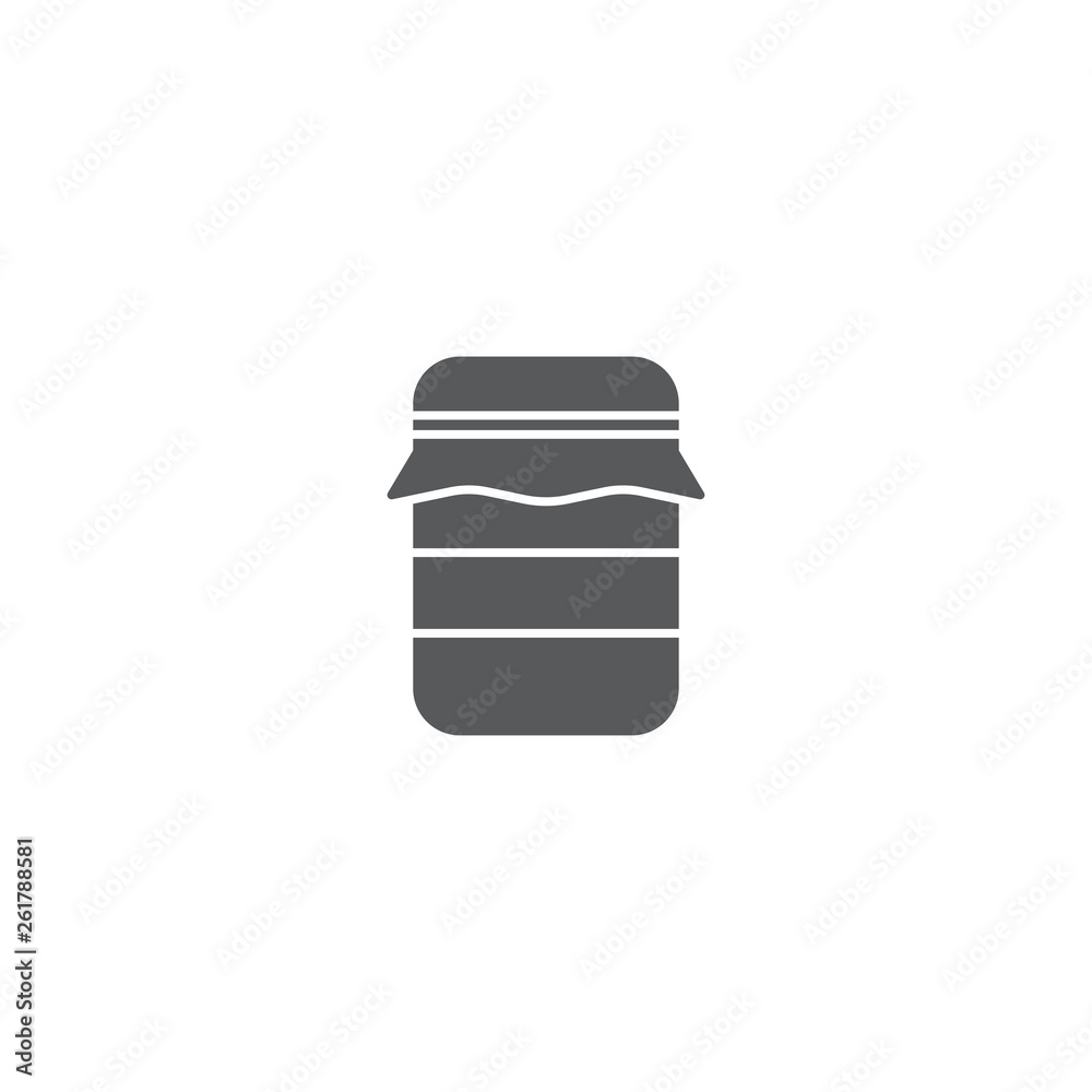 Glass jar vector icon, outline vector sign isolated on white background Glass jar vector icon, outline vector sign isolated on white background
